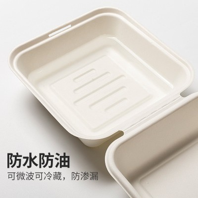 定制一次性餐盒可降解餐具环保纸浆餐盒烘培打包盒甘蔗浆饭盒图4