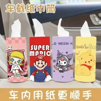 哇噢定制圆筒面巾纸原生木浆车载纸巾桶装圆形抽纸对对碰现 货供应图2