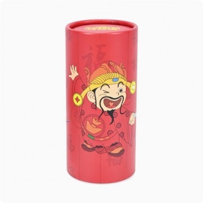 车载汽车圆筒纸巾抽纸筒车内座式喜庆财神过年创意车用纸巾盒批发图2