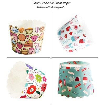 小号机制杯马芬杯可爱一次性蛋糕纸杯机制杯耐高温烘焙纸杯托50个图2