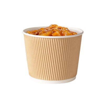 喇叭花一次性纸碗加厚双层瓦楞纸餐盒甜品碗打包盒圆形汤碗沙拉盒图4