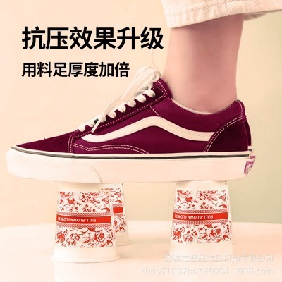 博思特一次性纸杯繁花杯子家用加厚加硬防烫大号高级咖啡 饮品水杯图5