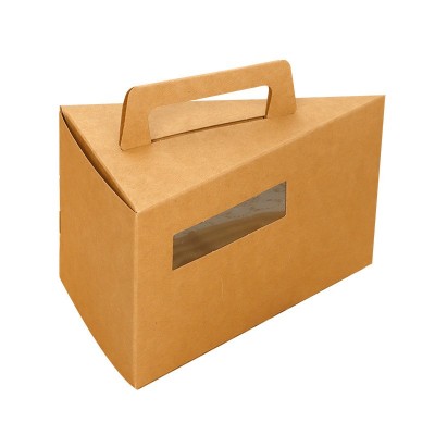 三角蛋糕盒慕斯切块包装三明治甜品切角盒西点切片件打包外卖纸盒图2