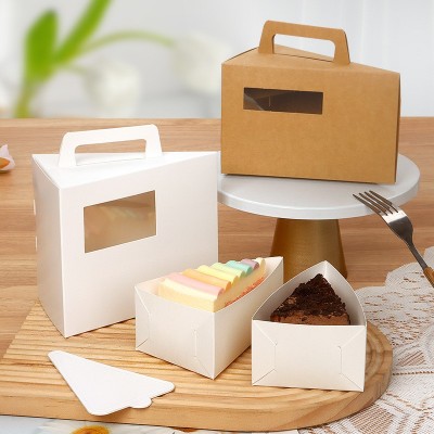三角蛋糕盒慕斯切块包装三明治甜品切角盒西点切片件打包外卖纸盒图3