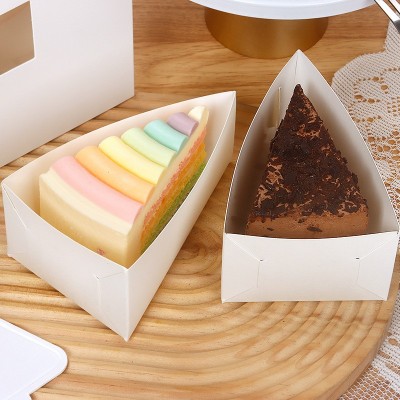 三角蛋糕盒慕斯切块包装三明治甜品切角盒西点切片件打包外卖纸盒图4