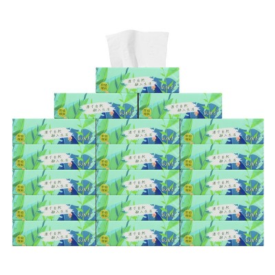 纸精灵软包抽纸8包装原生木浆抽纸舒适柔软4层加厚干湿两用面巾纸图2