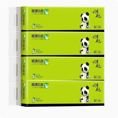 恒源卷纸4层10卷600克纸巾本色卫生纸批发厕纸家用手纸工厂代发