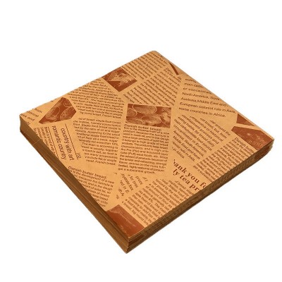 三明治包装纸汉堡防油纸小吃油炸吸油纸食物专用英文报纸薯条垫纸图5