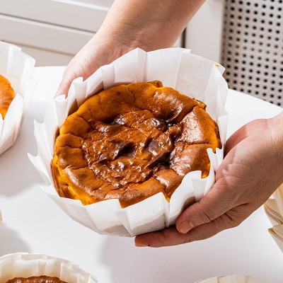 4寸6寸巴斯克油纸托戚风蛋糕不沾防油围边纸芝士蛋糕免折叠油纸图4