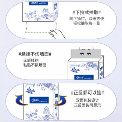 绵达悬挂式底部抽纸车载抽纸卫生纸整箱批发餐巾纸920张一 件代发图2