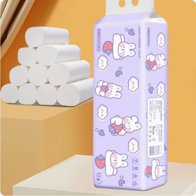 恒源卷纸4层5层12卷1200克卫生纸批发纸巾厕纸家用纸巾木浆代发图2