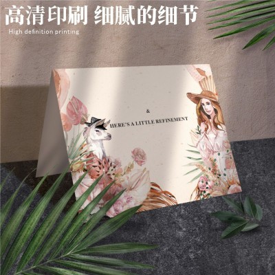 明信片卡片感谢卡售后服务卡五星评价卡英文卡保修合格证对折纸卡图5