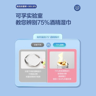 可孚抽拉式酒精湿巾消毒杀菌湿巾非独立包装消毒湿巾家用消 毒湿巾图4