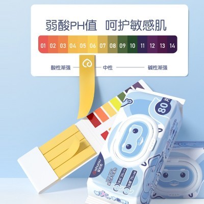 爱舒柔大象EDI纯水湿巾婴儿手口湿纸巾家用厂家批发抽取式80片装