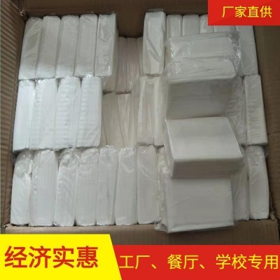 发原生木桨100抽方形小抽纸二层KTV抽纸饭店抽式餐巾纸商用抽纸