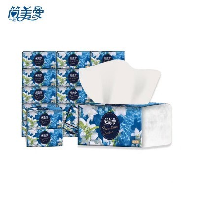 简美曼抽纸家用4层纸巾擦手纸婴儿面巾纸白玉兰大包抽纸图5