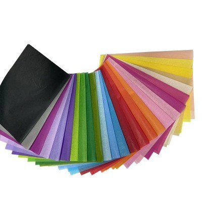 雪梨纸彩色花束服装礼物包装蜡光纸ins风彩色印刷手揉礼 品打字纸图3