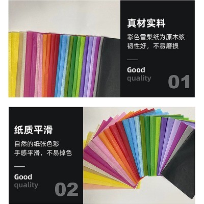 雪梨纸彩色花束服装礼物包装蜡光纸ins风彩色印刷手揉礼 品打字纸图4
