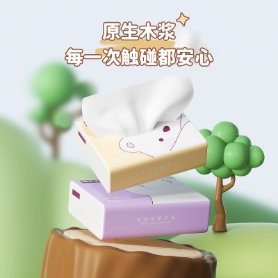 【备家洁】小熊印花随身包到手20包五层柔韧亲肤加厚母婴随身抽纸图2