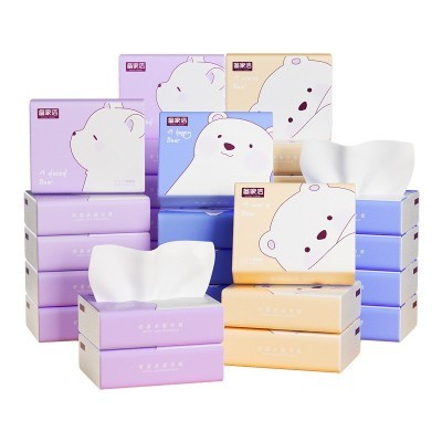 【备家洁】小熊印花随身包到手20包五层柔韧亲肤加厚母婴随身抽纸图3