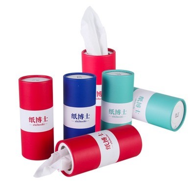 现货车载圆筒纸巾创意商用广告抽纸批发餐厅酒店桶装车载可印logo图5