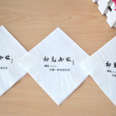 定制无香型餐巾纸巾 可印LOGO印制方纸巾 双层中空餐厅外卖抽纸图2