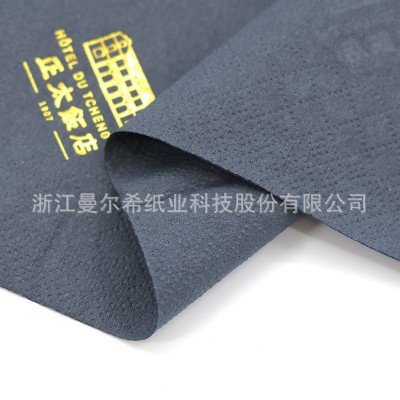 黑色染色餐巾纸烫金木浆纸商用宴会酒店餐垫西餐厅双层折叠刀叉纸图3