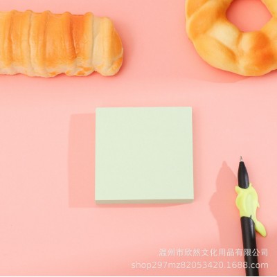 厂家批发莫兰迪五色正方形便利贴粘性强便签本迷你可撕可印图4