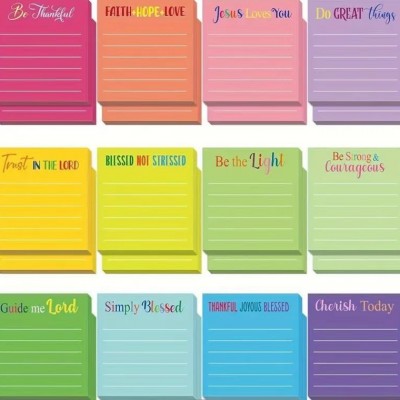 跨境激励十二色横线便利贴可撕有粘性留言本学生文具便签贴便携图3