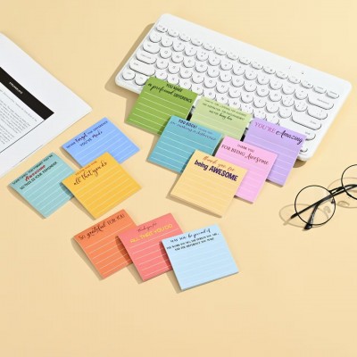 跨境激励十二色横线便利贴可撕有粘性留言本学生文具便签贴便携