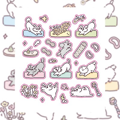 可爱英伦小狗贴纸ins韩系创意卡哇伊diy装饰素材咕卡手账贴纸贴画图5