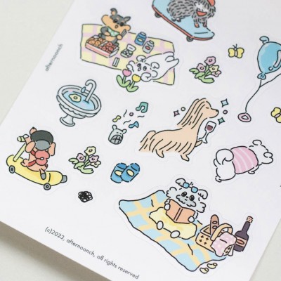 可爱英伦小狗贴纸ins韩系创意卡哇伊diy装饰素材咕卡手账贴纸贴画图8