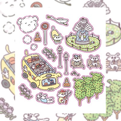 可爱英伦小狗贴纸ins韩系创意卡哇伊diy装饰素材咕卡手账贴纸贴画图9