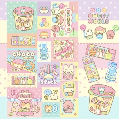 韩国爆款可爱春游系列卡通动物手账贴纸ins韩系咕卡diy创意贴纸图5