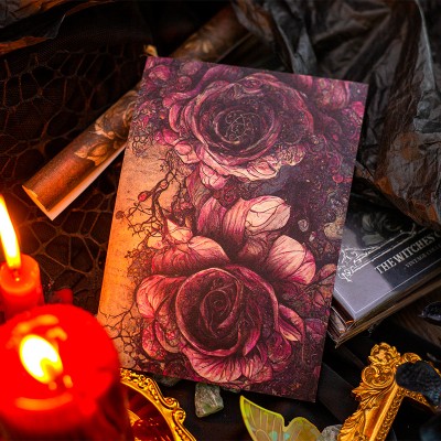 言己素材纸 女巫花园 复古暗系花卉背景图可书写手账装饰打底素材