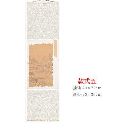 蜡染宣纸书法卷轴手工装裱空白画轴小迷你卷轴书法作品纸复古花鸟图6