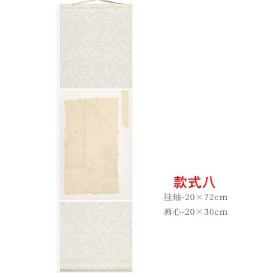 蜡染宣纸书法卷轴手工装裱空白画轴小迷你卷轴书法作品纸复古花鸟图9