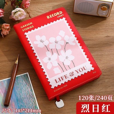A5油画花朵笔记本高颜值花卉本简约小清新记事本装饰手账日记本图2