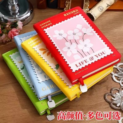 A5油画花朵笔记本高颜值花卉本简约小清新记事本装饰手账日记本图5