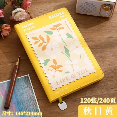 A5油画花朵笔记本高颜值花卉本简约小清新记事本装饰手账日记本图4