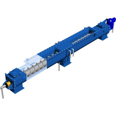 水平无轴螺旋输送机 管式水泥上料机 粉煤灰蛟龙U型螺旋输送机图2