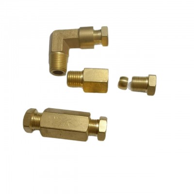 黄铜双卡套式对接接头 直通卡套接头 气路卡套接头 油令头卡套图5