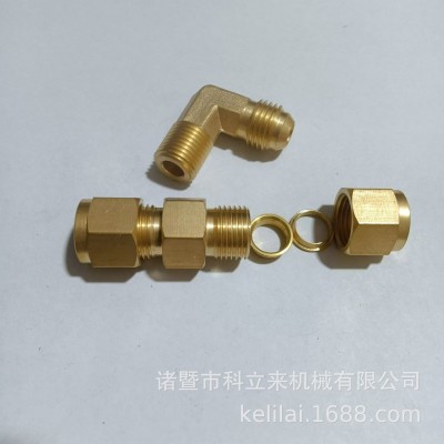 黄铜双卡套式对接接头 直通卡套接头 气路卡套接头 油令头卡套图4