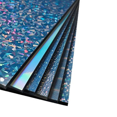 厂家直销贴纸标签防撕水耐刮彩色亮面透明PET环保面料镭 射不干胶图5