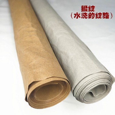 简约牛皮纸笔记本封面纸洗水褶皱纤维纸撕不烂单肩包低碳纸袋现代图6