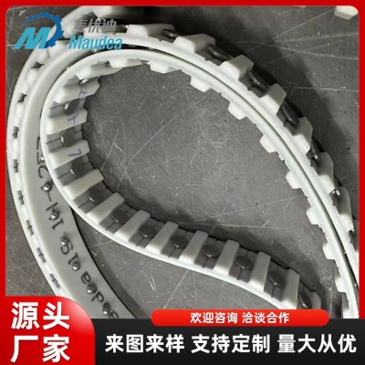 加挡块同步带 螺母挡板挡块打孔假齿传动带 聚氨酯钢丝同步带图5