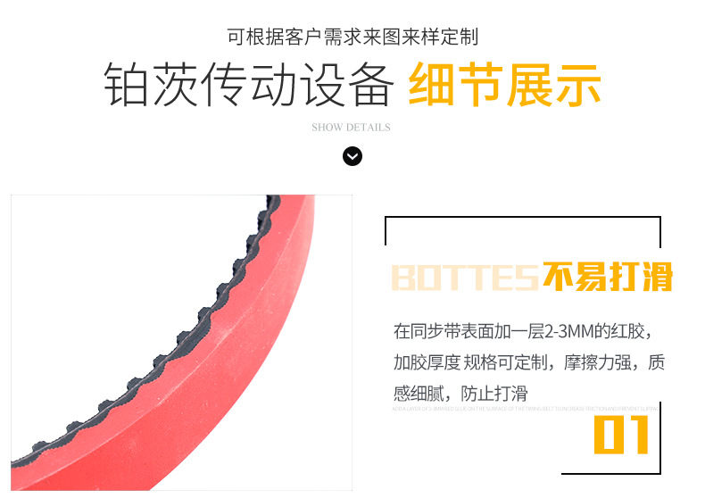 拉膜同步带，橡胶带加红胶，包装机同步带_11.jpg