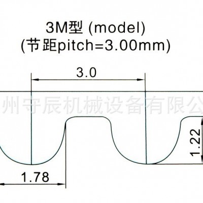 3M橡胶同步带 闭环带 周长225 228 231 234 237 带宽6 10 1 5 17MM
