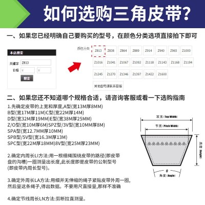 三力士三角皮带A型 A1020 A1060 A1120 A1150 A1168 A12 00 A1250图3
