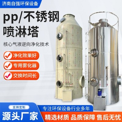 PP不锈钢喷淋塔工业废气处理环保设备洗涤塔耐酸碱酸雾脱硫净化塔图2